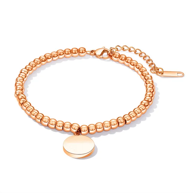 Women's Stainless Steel Charm Beaded Bracelet