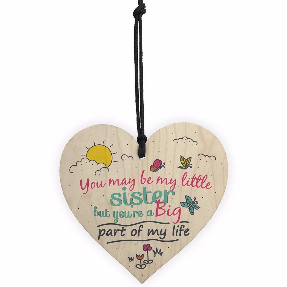 

Little Sister Big Part Of My Life Wooden Hanging Heart Plaque Sister Love Best Friend Thank You Sign Christmas Gift