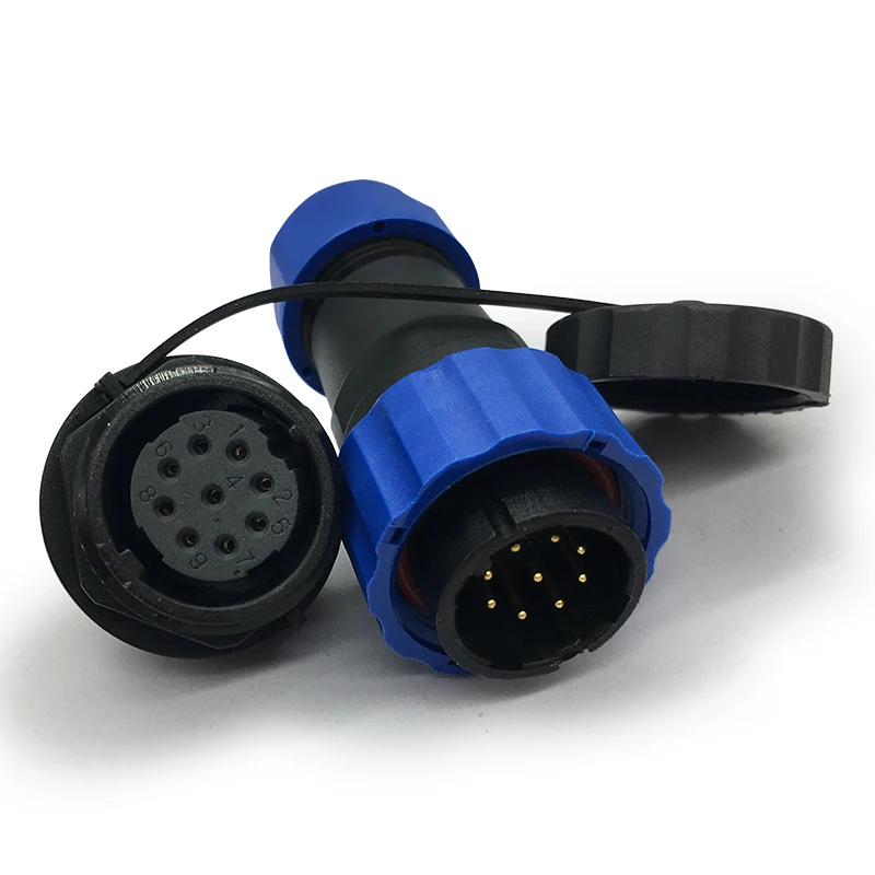 SP20 Hàng Không Cắm IP68 Lưng Đai Ốc Loại Ổ Cắm Chống Nước Đầu Nối 1/2/3/4/5/6/7/9/10/12/14Pin Công Nghiệp Cáp Dây Kết Nối Dây