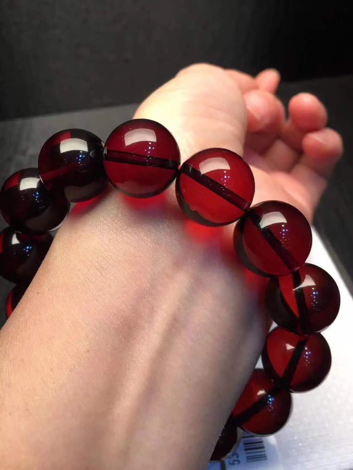 16mm Natural Blood Red Amber Round Beads Bracelet For Women Men Healing Love Gift Stone Gemstone Reiki Strands Jewelry AAAAA