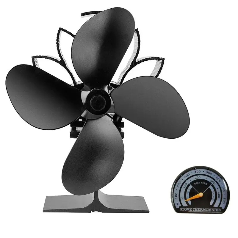2025 New Magnetic Wood Fireplace Fan Stove Thermometer with Probe Household Barbecue Tool