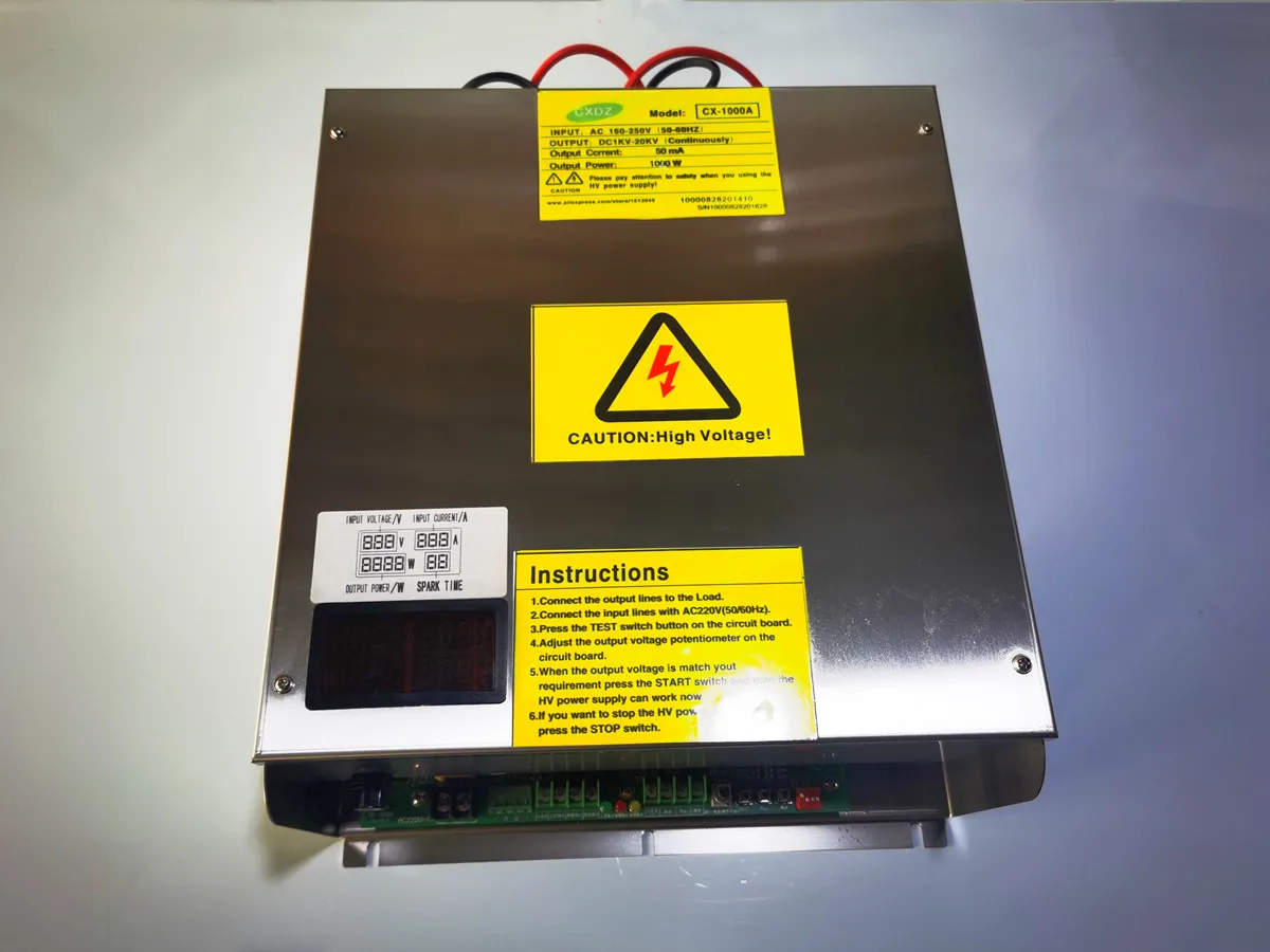 High Voltage Power Supply with 5KV-40KV 1500w Single Output Electrostatic Cleaner Air Purification