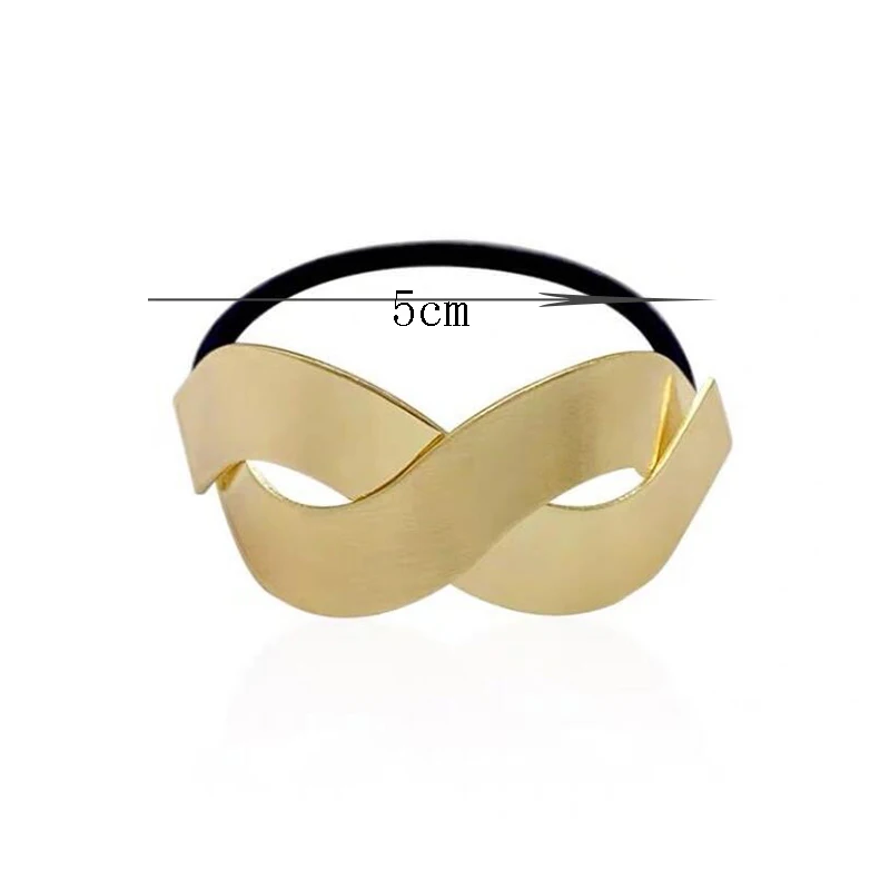 New Arrival Fashion Women Elegant Metal Hair Cuff Ponytail Tie Holder Hair Band Elastic Wrap Hair Accessories Round Hollow