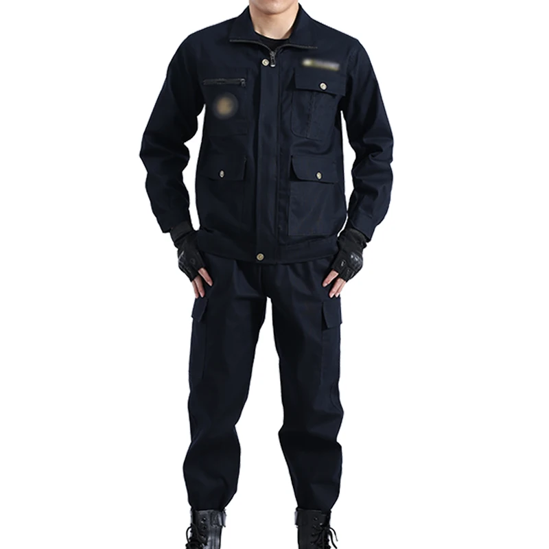 Men\'s Outdoor Labor Insurance Wear Spring And Autumn Wear-resistant Jacket Trouser Suit Welder Anti-scald Work Clothes