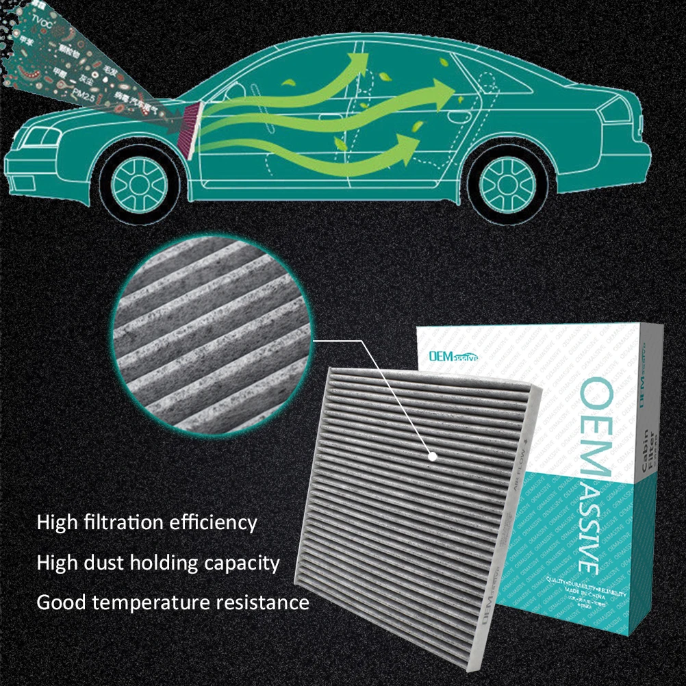 Car Pollen Cabin Air Conditioning Filter Includes Activated Carbon B7277-JN20A 27277-JA00A For Nissan Altima Murano Teana Quest