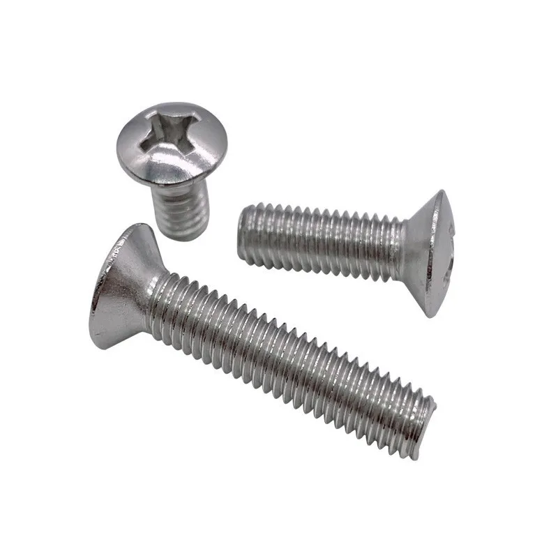 10-50pcs M2 M2.5 M3 M4 M5 M6 GB820 DIN966 A2-70 Stainless Steel 304 Phillips Cross Raised Head Half-Screw Oval Bolt