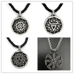 Antiquing Veles Symbol Weles Choker Sun of God Talisman Pendant Statement Necklace Men Slavic Amulet Religion Viking Necklaces