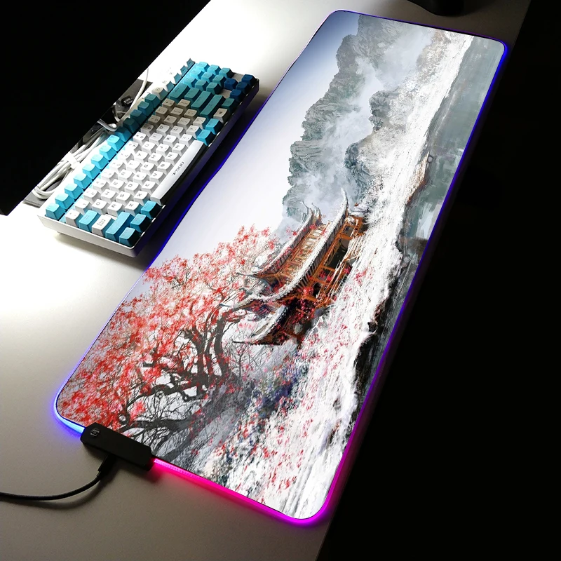 

Antiquity LED Light Gaming RGB Glowing Mouse Pad Large Keyboard Computer Mat Vime Mousepad for Gamer 900x400mm Game Pad