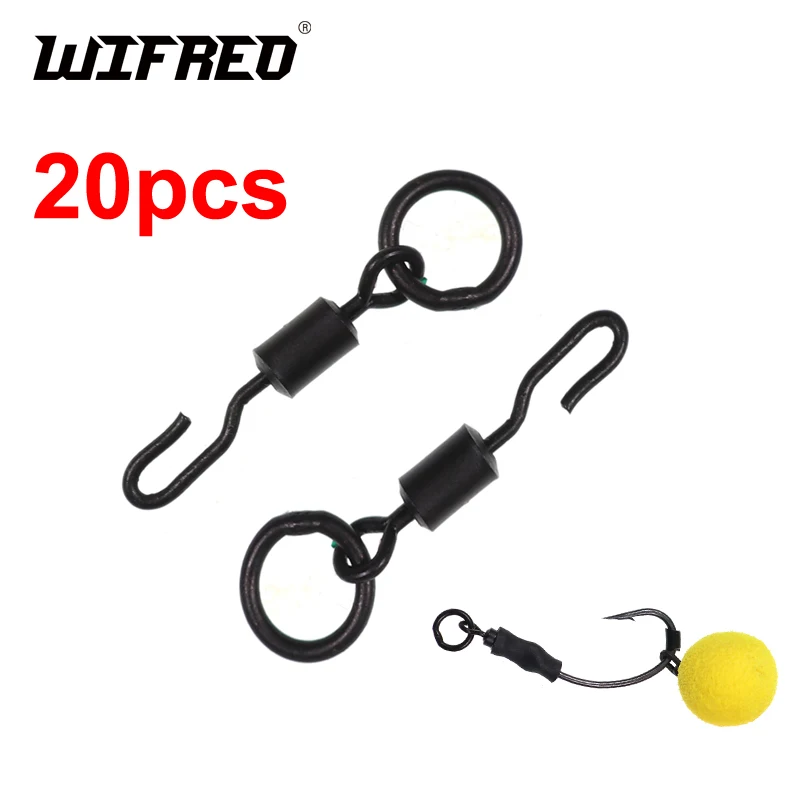 Wifreo Carp Fishing Quick Change Flexi Ring Swivel Ronnie Rig Swivels Matt Black Brass Made