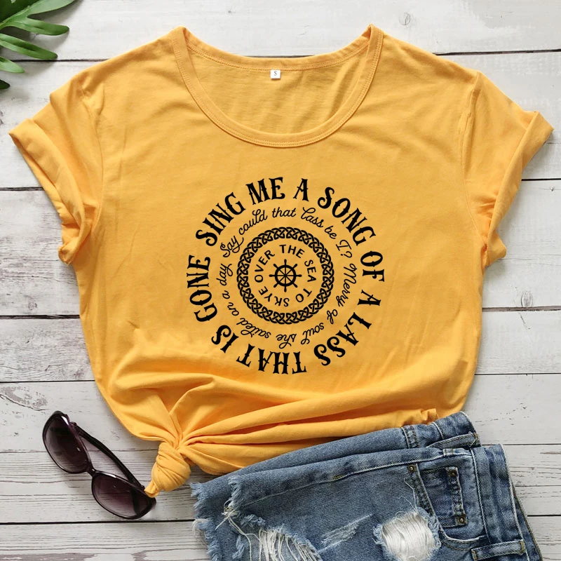 Sing Me A Song T-shirt Aesthetic Women Short Sleeve Hipster Grunge Tee Top Funny Summer Graphic Beach Tshirt