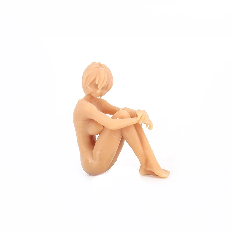 

1/64 Sexy Figure College Girl Sit On The Ground Miniature Sand Table Villain Scene White Model Need To Be Colored By Yourself