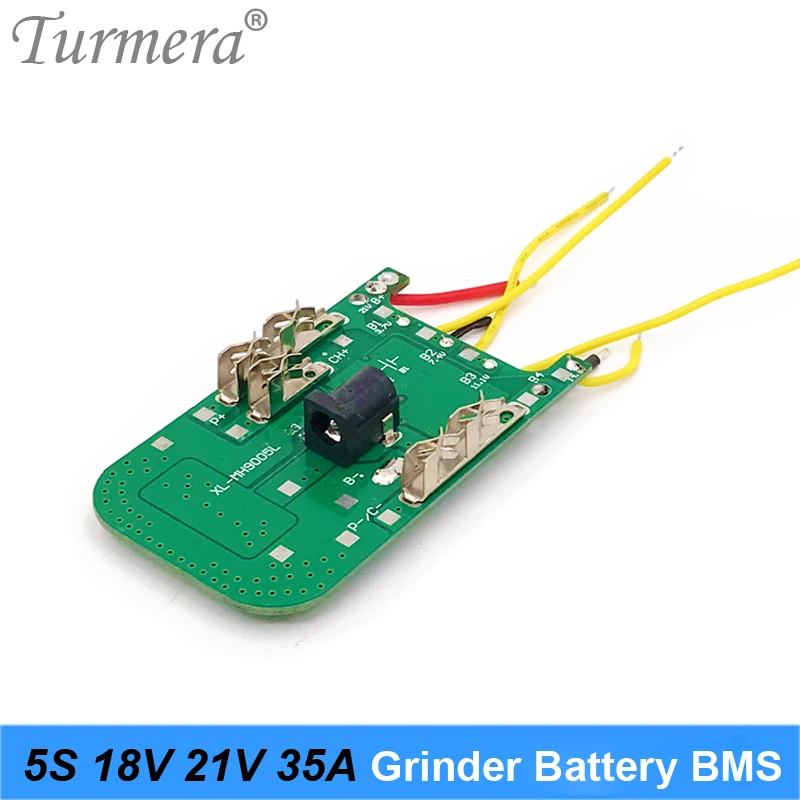 Turmera 5S 18V 21V 35A BMS Lithium Battery Board for 18V Wireless Grinder 21V Screwdriver Shurik and Vacuum Cleaner Battery Pack