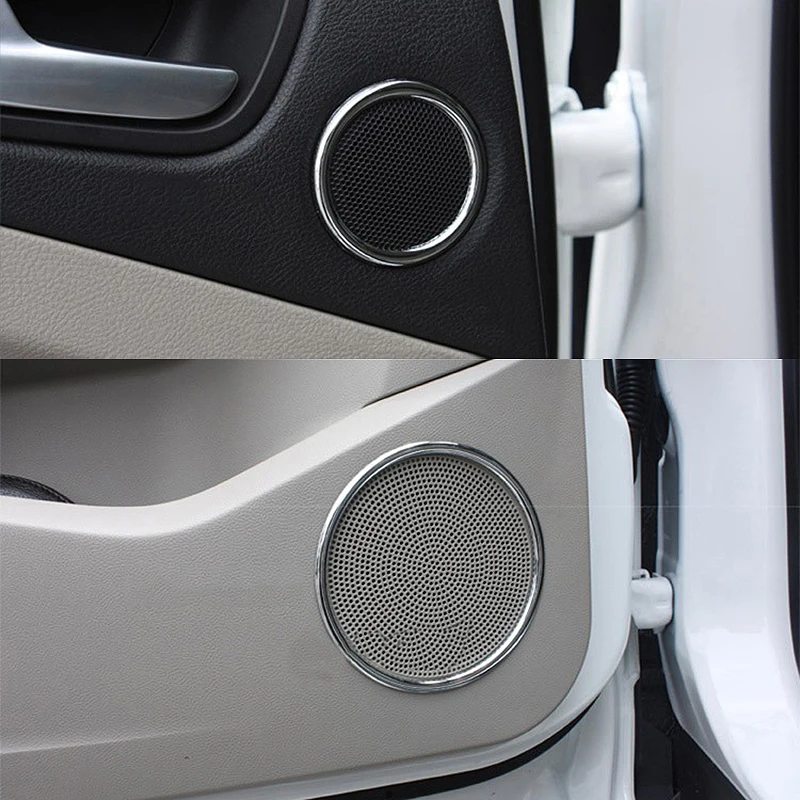 ABS Chrome Audio Speaker Stereo Decorative Ring Cover Loop For Ford Kuga Escape 2013 2014 2015-2017 Car Styling Accessories 6pcs