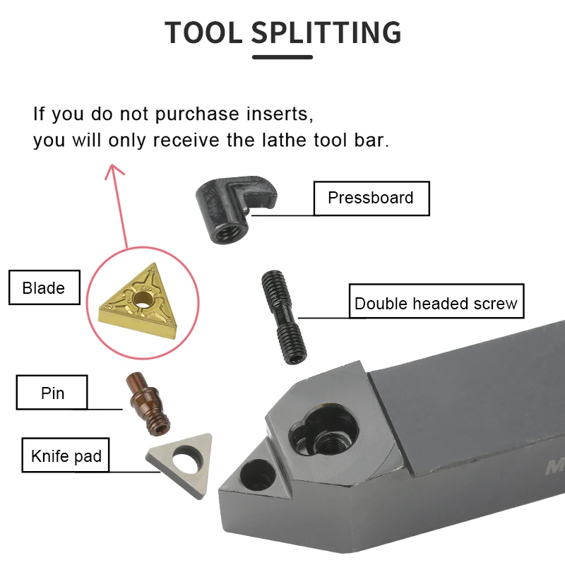 MTENN2020K16 MTENN1616H16 MTENN2525M16 External Turning Tool Holder TNMG16 Carbide Inserts MTENN Lathe Cutting Machine Tools Set