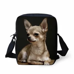 Borsa a tracolla piccola da donna Tote 3D Chihuahua Dog Woman Fashion Messenger Bags For Ladies Shoulder Bolsas Mochilas