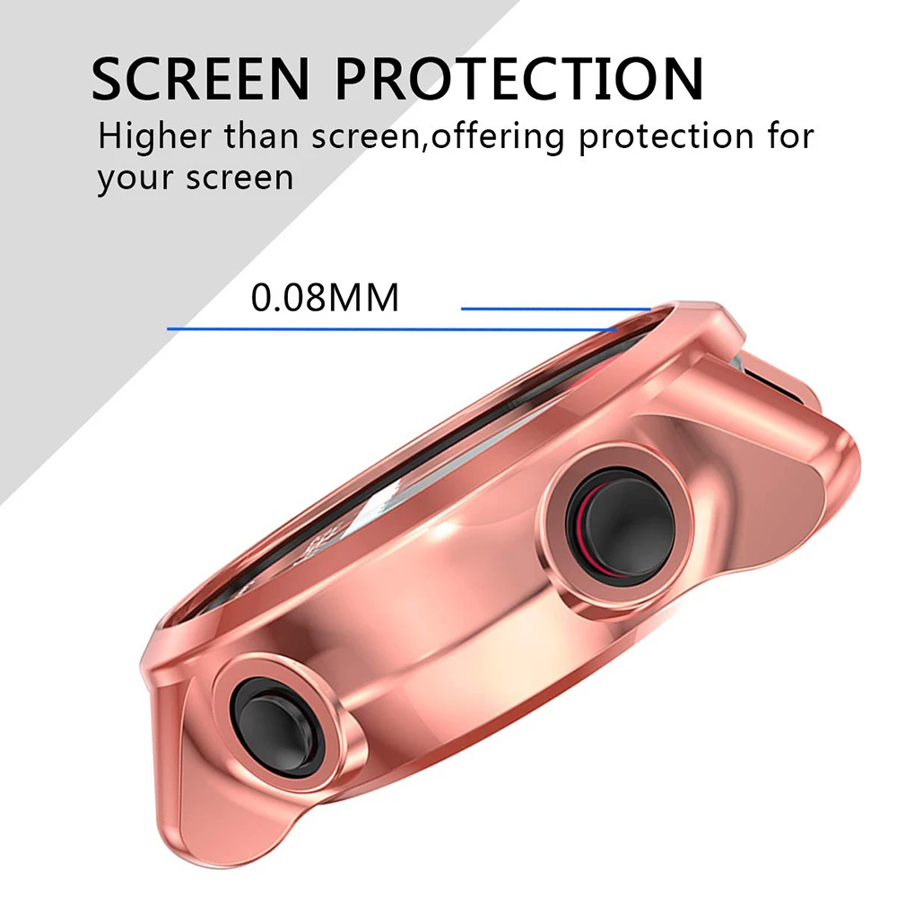 Ultra Slim Protector Case Compatible with Garmin Forerunner 245 245M, Soft Plating TPU Cover Protective Bumper Shell