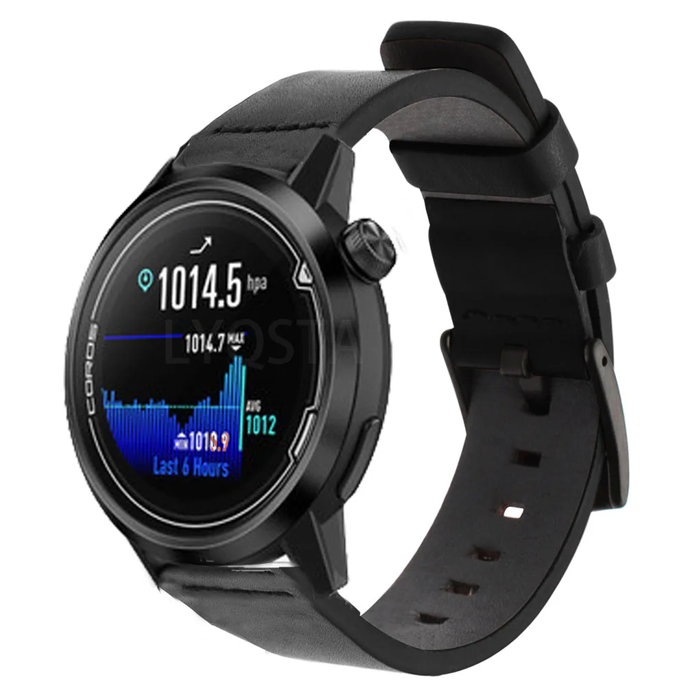 Couro genuíno 20mm 22mm pulseiras cinta para coros apex pro/coros 42mm 46mm/pace 2 pulseira wirstand rapidamente instalar