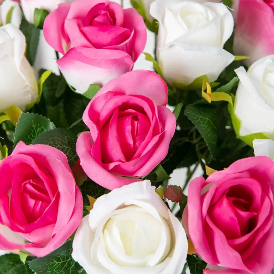 1/5 قطعة الزهور الاصطناعية باقات الورد الزفاف اكاليل الزخرفية عيد الميلاد عيد الحب المزهريات حديقة المنزل نباتات وهمية #4