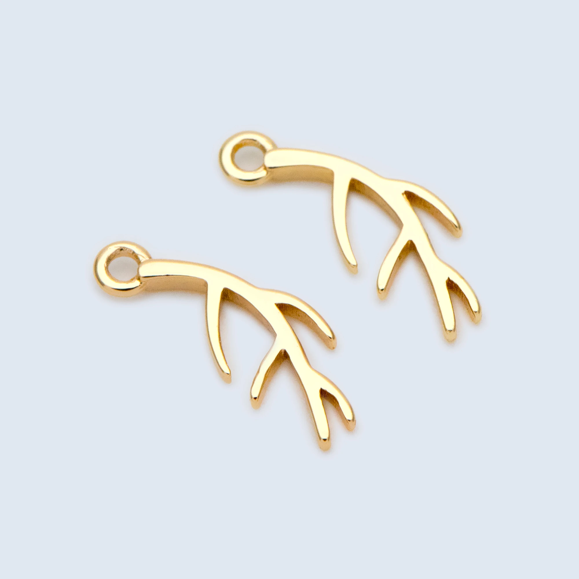 

10pcs Branch Charms 13.5mm, 18K Gold Plated Brass Pendants For Jewelry Making Findings DIY Supplies (GB-1421)