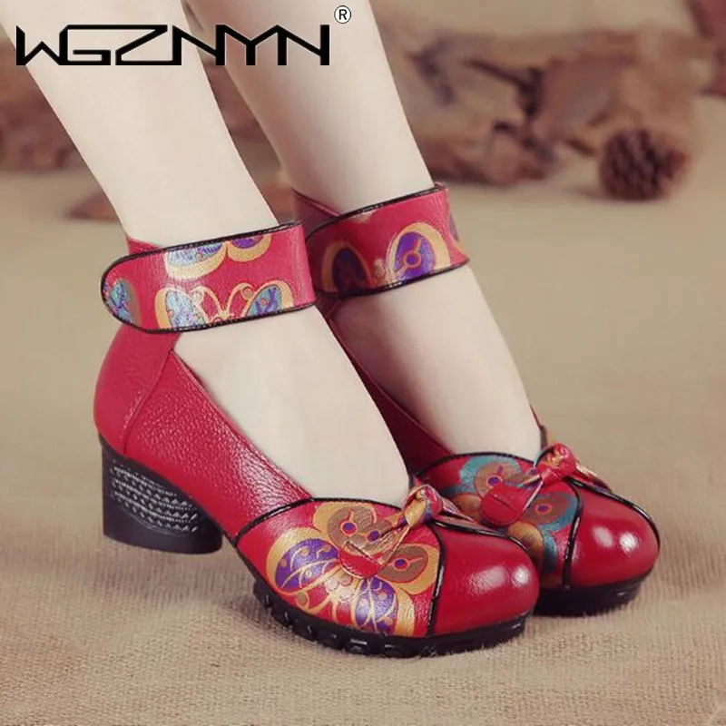 NEW Women Pumps Casual Style Square Med Heel Spring Elegant Shallow Ladies Thick with Shoes Womens Platform Heels Women Shoes