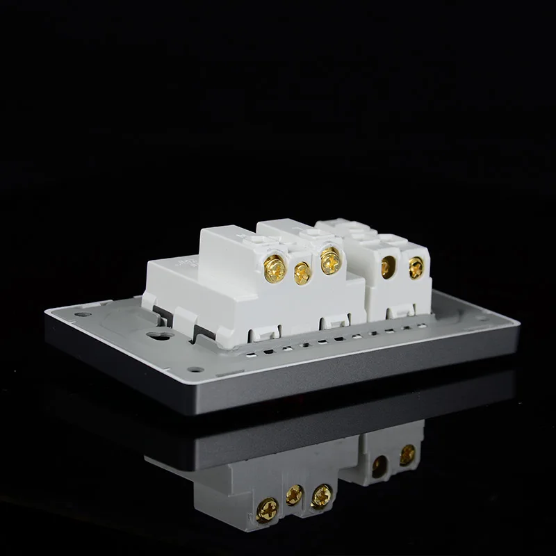 Dunkelgraue EU Deutsche Norm 16A 2-Loch-Steckdose mit 15A 1-fach 1-Wege-Schalter 118 *74mm PC Flammhemmendes Panel 16A – Detail 6