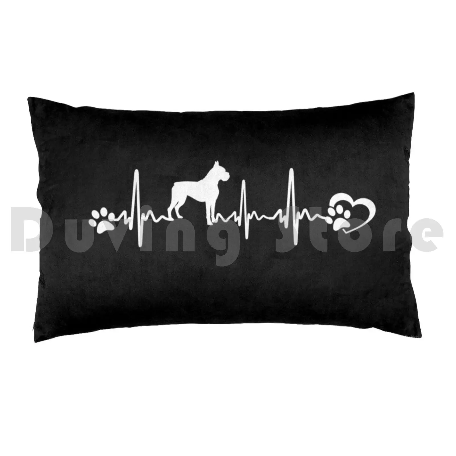 Boxer Heartbeat Pillow Case Printed 50x75 Boxer Dog Boxer Dog For Women Boxer Dog Boxer Dog For Men Boxer Dog