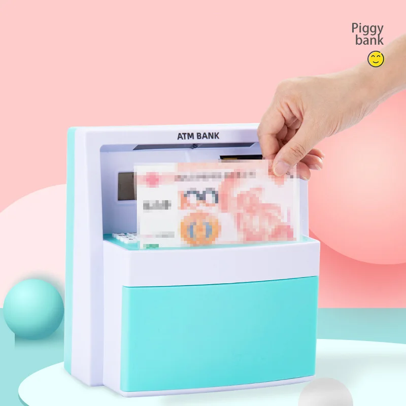 Electronic Piggy Bank ATM Machine Money Cash Saving Boxes Kids Toys Gifts Simulated Face Recognition Auto Scroll Paper Banknote