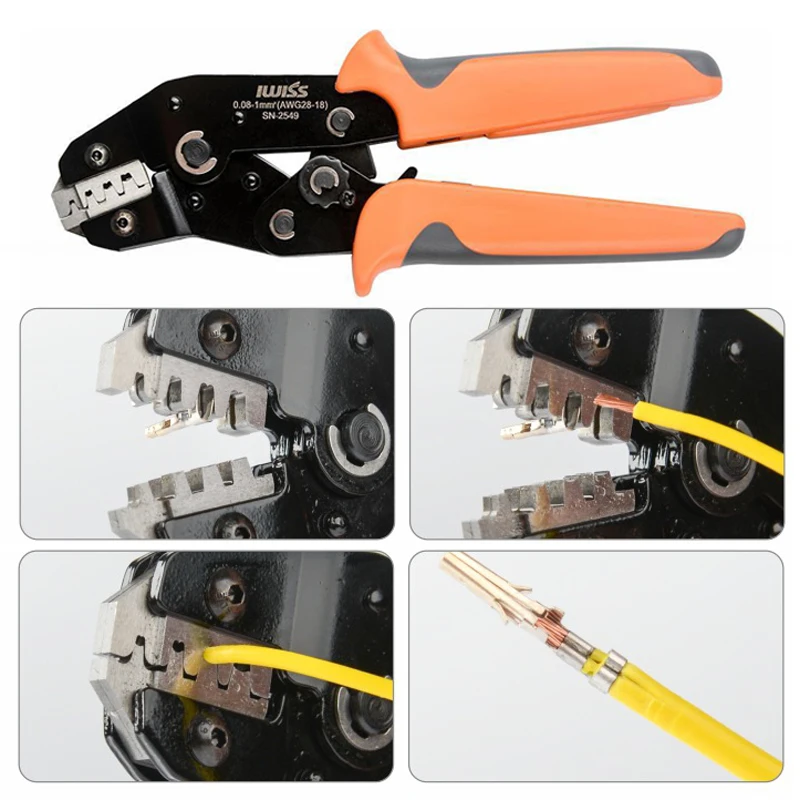 Crimping Pliers SN-2549 +8 Jaw Kit 2.8/4.8/6.3/XH2.54  Ferrules Terminator Insulated Cable Connector Electrical Wire Crimp Clamp