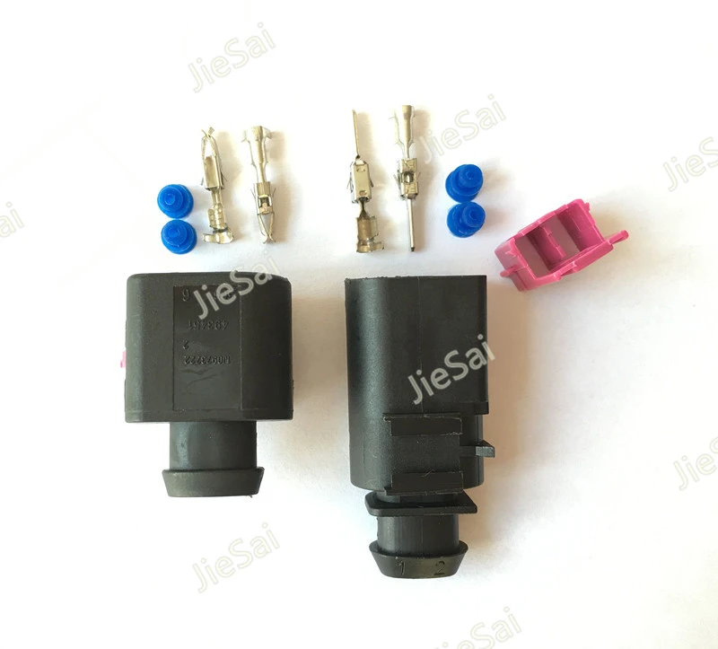 2 Pin 1J0973722 1717692-1 8D0973822 3.5mm Female Male Automotive Temp Sensor Connector Electric Horn Socket Plug For VW Audi