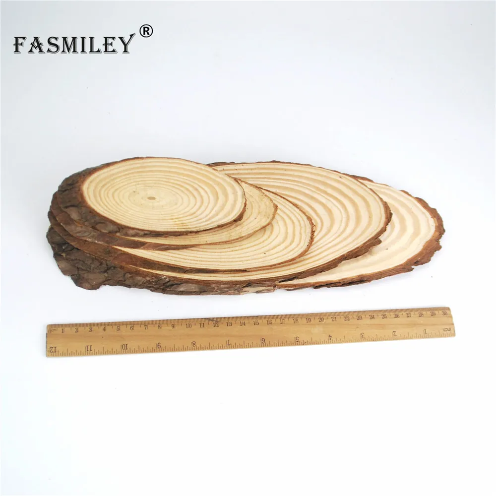 Small Natural Oval Wood Slices Circles Tree Bark Log Discs DIY Crafts Wedding Party Painting Decoration 10-30cm 1pcs wd05