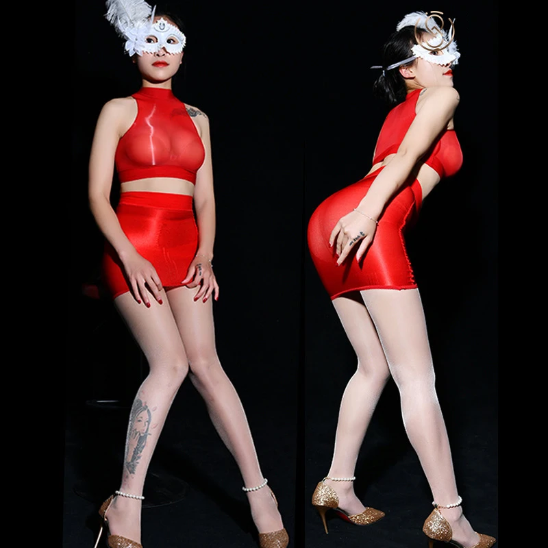 

Чулки из блестящего нейлона, 2 шт./компл., облегающее нижнее белье, сексуальная посылка чная юбка-карандаш, мини-юбки топы