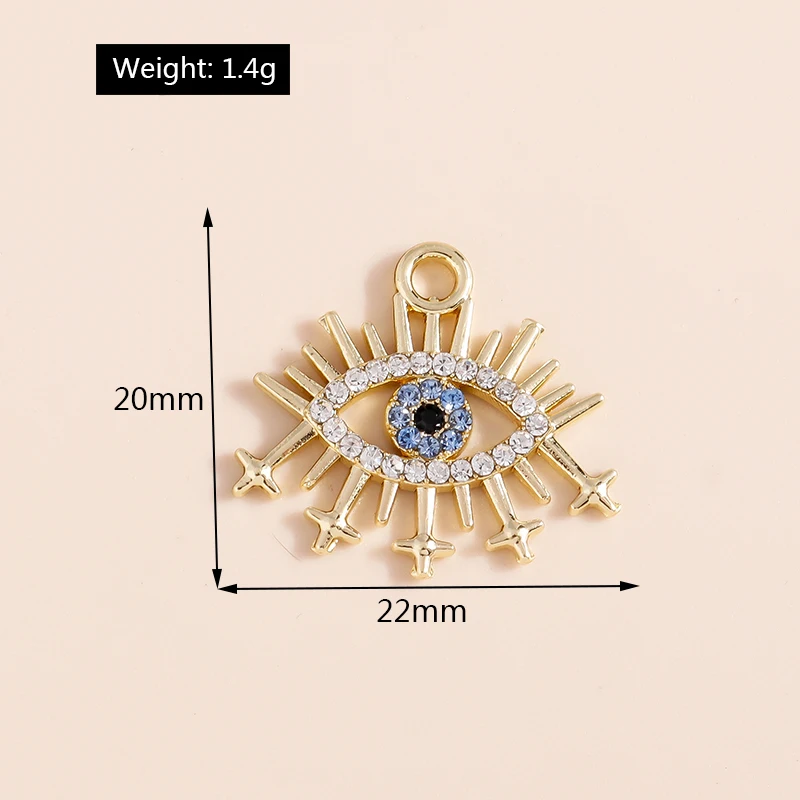 4pcs Antique Silver Evil Eye Charms for Jewellery Making