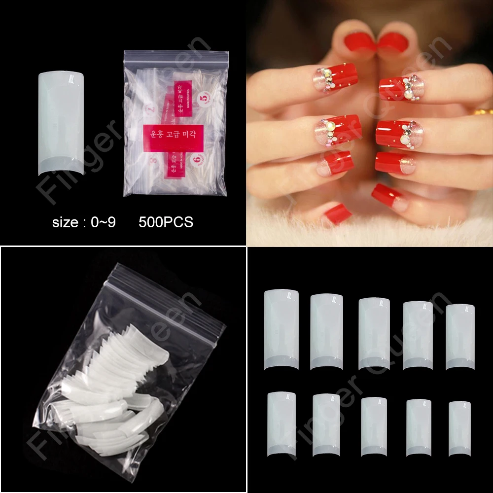 Stiletto Nail Hot French Ballerina Coffin Rounded Square False Nail Tips Manicure Fake Nail Tips 100 PCS 200 PCS 500PCS