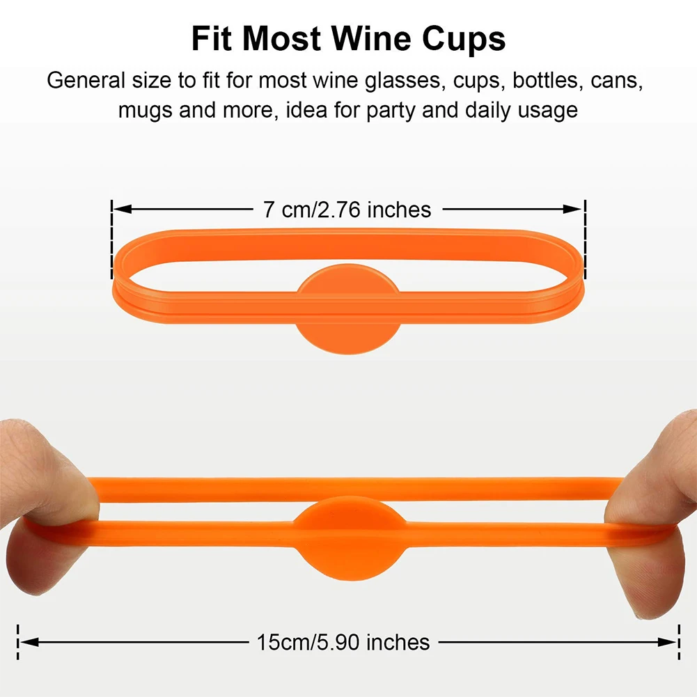 Reusable Drink Marker Wine Glass Silicone Strip Tag Marker Beverage Mark For Champagne Glasses Cocktail Strip Tag Marker