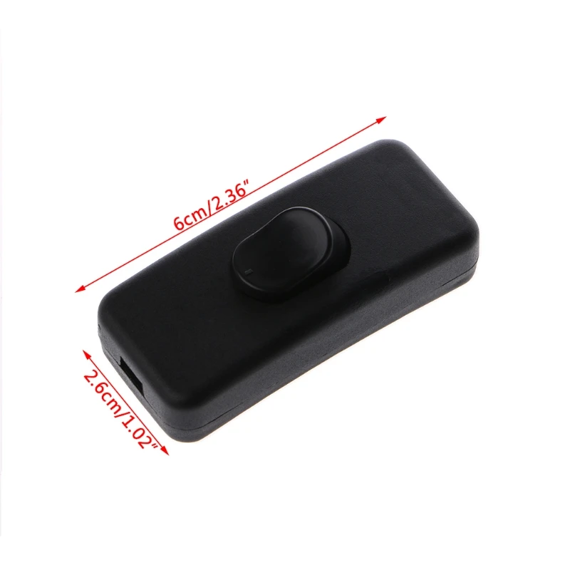 Universal AC 110-250V 2A Inline Lighting Lamp Plastic In Line Cord Rocker Switch