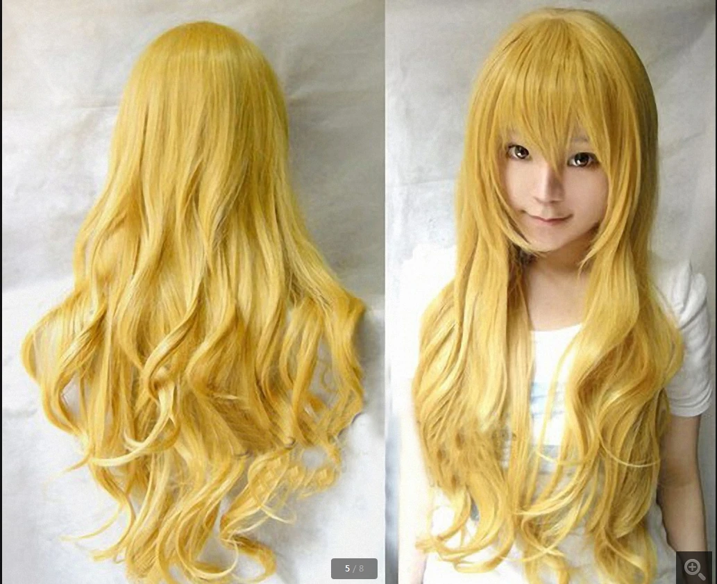 Peruca de cabelo sintético resistente ao calor de longo volume para mulheres, Cartoon Cosplay Wig, Universal Anime Costume Party Wigs, peruca Cap