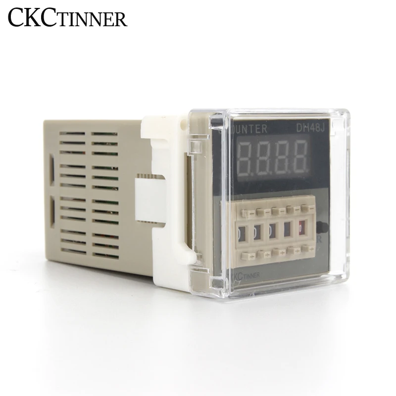 DH48J-8 Electronic preset digital counters acyclic display counters 1-999900 relay 8PIN with base DC12V/24V/36V AC110V/220V/380V