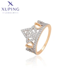 Xuping Jewelry Fashion school Multicolor Plated Copper Alloy Crown Ring for Women Girl Wedding Gifts A00280561