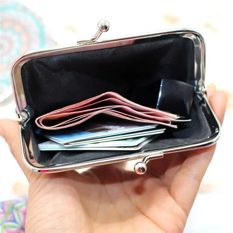 Retro Ethnic Style Printing Women's Coin Purse Geometric Mini Clasp Closure Wallet Coin Pouch Creative Pattern Bags Dropshipping image 6