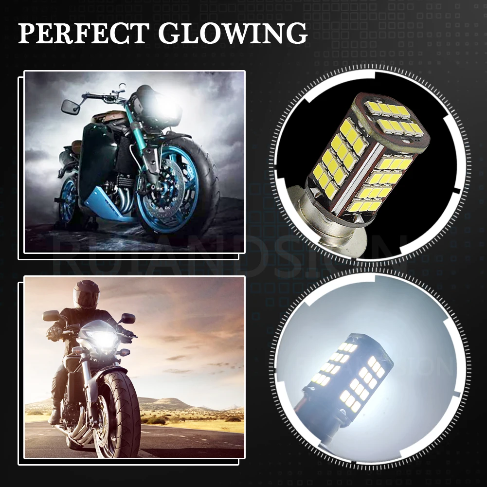 Ruiandsion P15D-25-3 LED Bulb 6000K White 10-30V Non Polarity Super Bright 3030 56SMD Chips LED Bulb for Motorcycle Bulb