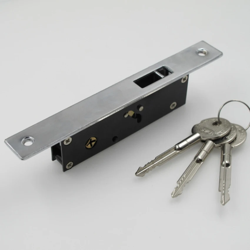 Sliding Glass Door Replacement Mortise Lock замок With Adapter Plate and Keys, 4mm Screw Holes, for Door Of 35-45mm Thickness