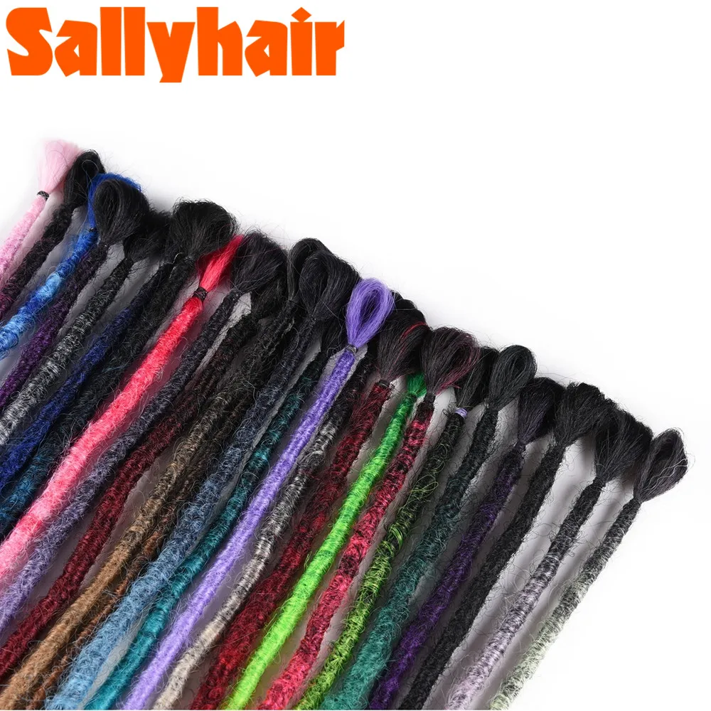 SallyHair 24 inch Dreadlocks Hair Extension For Women Handmaded Dreads Synthetic Braiding Hair Crochet Braids Styles 5/8/10Roots