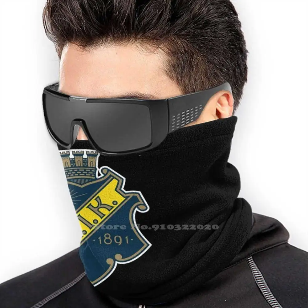 Aik Designer Zwart Ademend Herbruikbaar Mondmasker Aik Voetbal Fotboll Stockholm Zweden