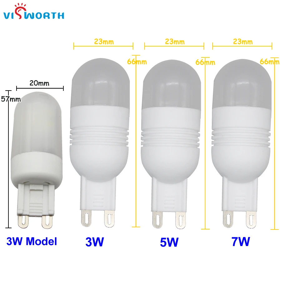 Lámpara Led G9, 3W, 5W, 7W, luz blanca fría y cálida, CA 220V, 240V, lámpara de cristal, reemplazo de lámparas halógenas para el hogar