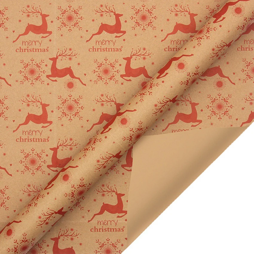 Happy Birthday Wrapping Paper For Unisex,50*70cm Kraft Brown Recycled Gift Wrapping Paper For All Celebrate Occation