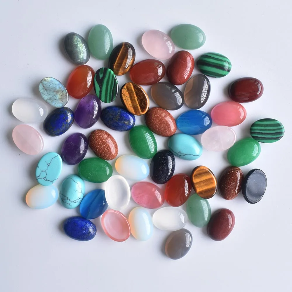 Wholesale high quality natural stone, all sizes of oval no hole beads for jewelry making free shipping