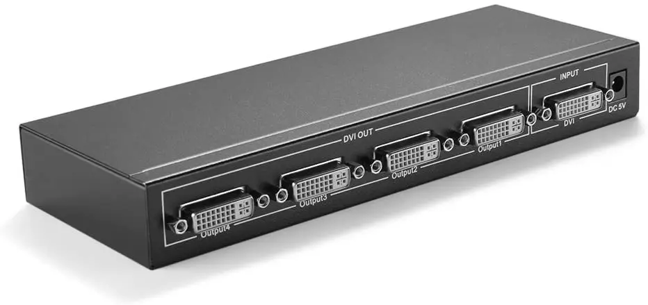 Dvi Splitter 1 In 4 Out Dvi Dual/Single Link Video Signaal Vrouwelijke Connector 1X4 Distributie Versterker split Box