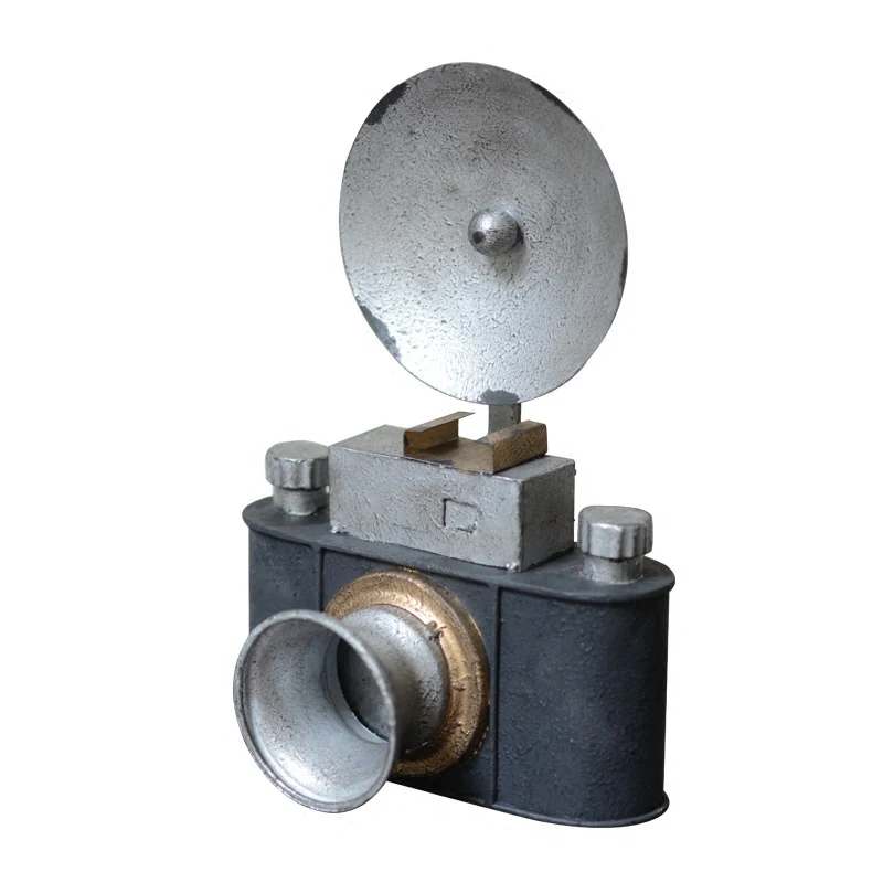 

Retro Simulation Photography Camera Old-Fashioned Iron Model Soft Decoration Living Room Bedroom Decoration Nostalgic Decoration