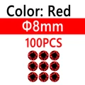 100 piezas de 8 mm rojo