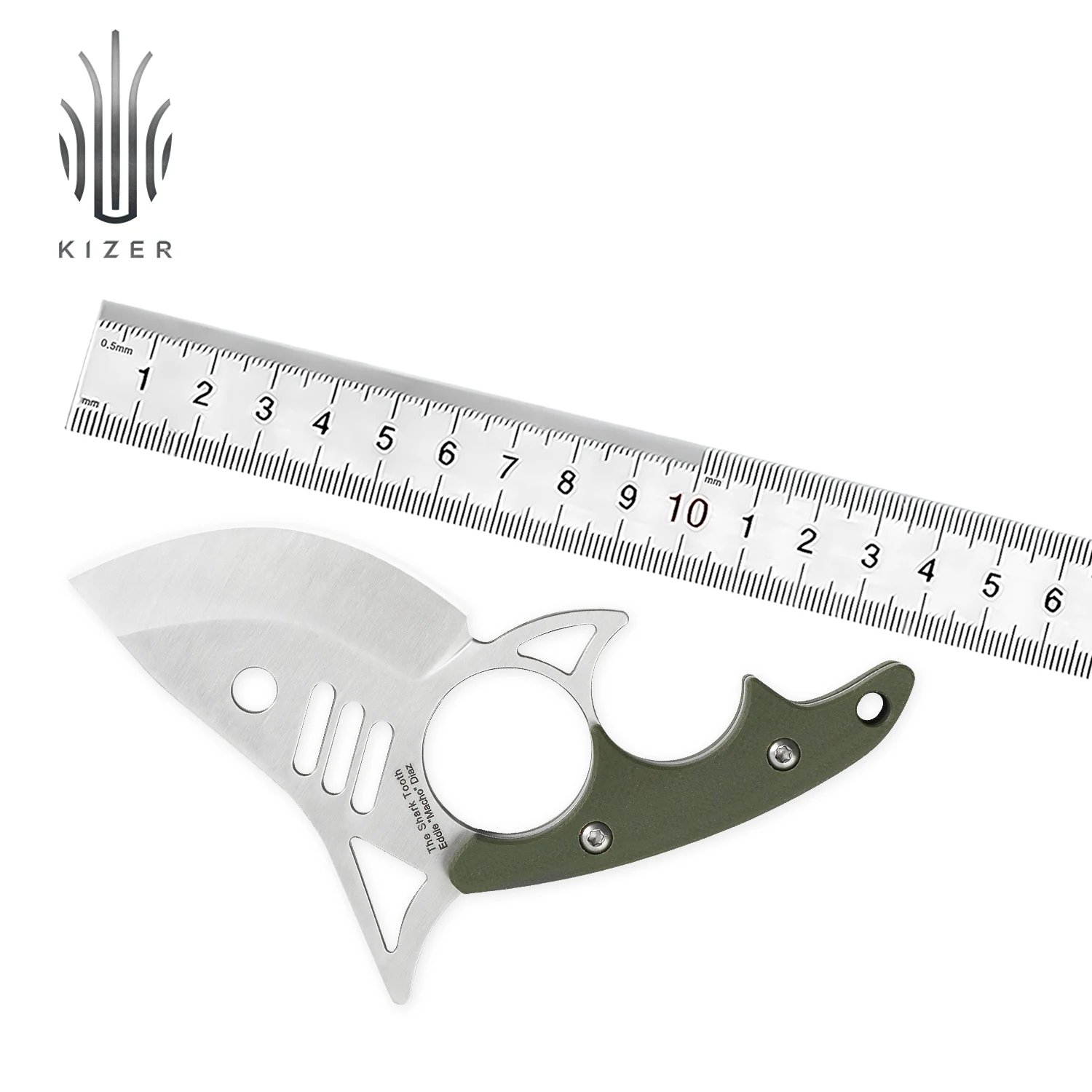 Kizer Fixed Blade Knife The Shark Tooth 1043N1 Outdoor Camping Hunting Survival Knife G10 Handle N690 Steel Survival Knives